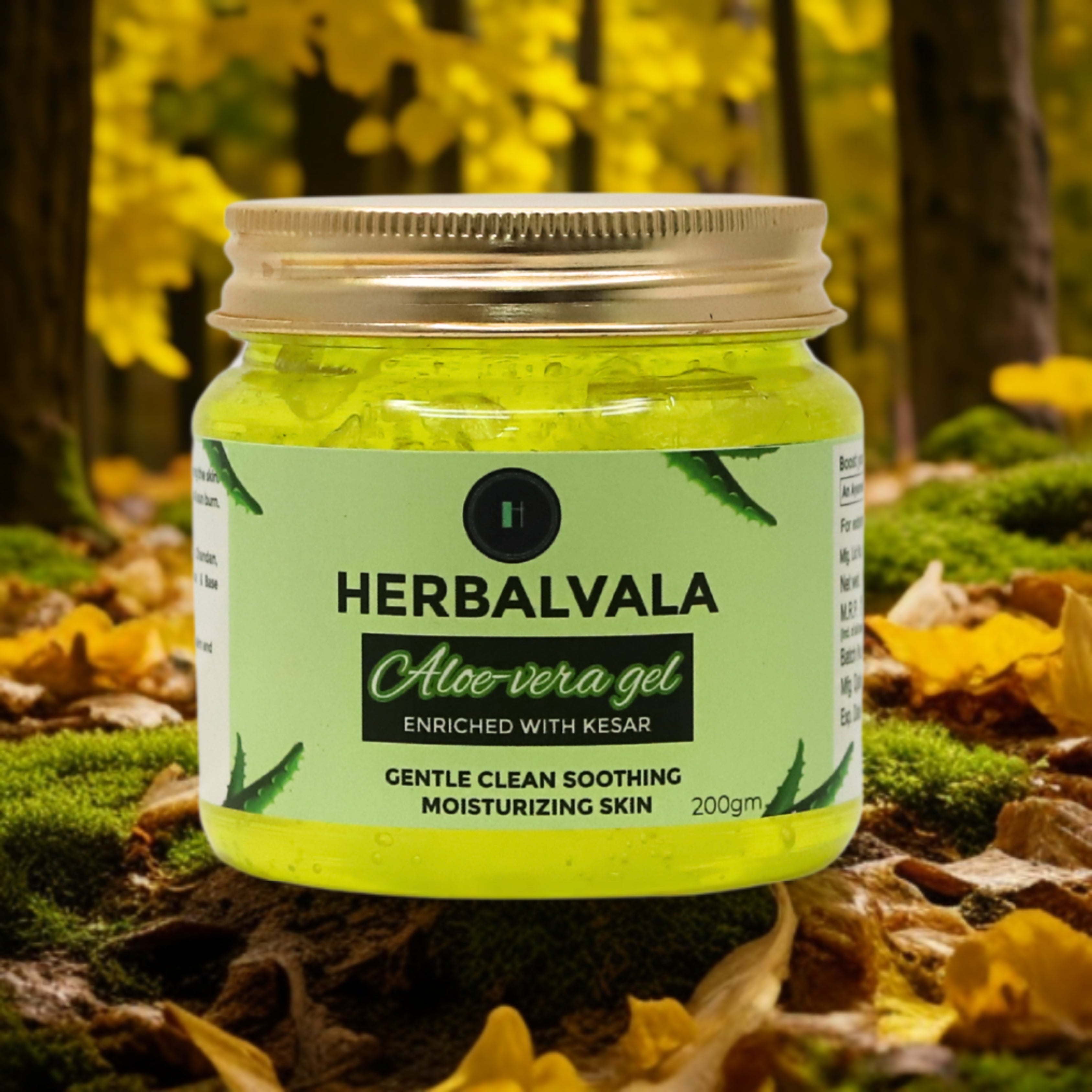 Herbalvala Pure Aloe Vera Gel Enriched with Kesar for Body, Face & Hair (200g)